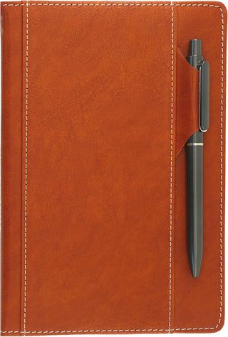 Premium Hardcover Executive Notebook with Pen and Pen Holder Clip, Card Pockets, 240 Pages, College Ruled, 80GSM, Leather Note Book for Work, Study, Diary and Other Scenarios, Suitable Journal for Both Men and Women