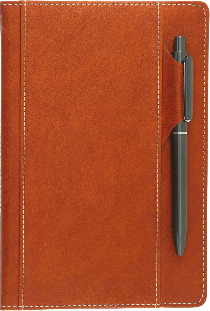 Premium Hardcover Executive Notebook with Pen and Pen Holder Clip, Card Pockets, 240 Pages, College Ruled, 80GSM, Leather Note Book for Work, Study, Diary and Other Scenarios, Suitable Journal for Both Men and Women