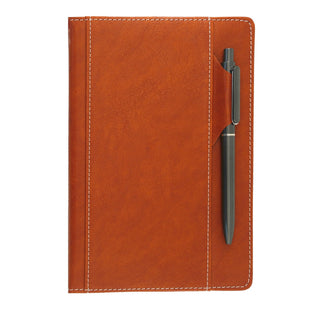 Premium Hardcover Executive Notebook with Pen and Pen Holder Clip, Card Pockets, 240 Pages, College Ruled, 80GSM, Leather Note Book for Work, Study, Diary and Other Scenarios, Suitable Journal for Both Men and Women