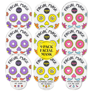 SpaLife Beauty Holiday Treats Christmas Face Mask Bundle | Korean Facial Mask | Hydrating, Soothing and Moisturizing Sheet Mask Set | Stocking Stuffers for Women | Bulk Christmas Gifts | 12 Pack
