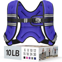 Zeerun Weighted Vest, 6lb/8lb/10lb/12lb/15lb/18lb/20lb/24lb/30lb for Men Women, Reflective Stripe Adjustable Buckle, Comfortable Durable Rucking Vest for Walking Running Strength Training