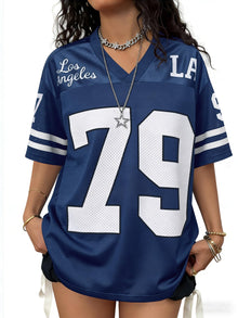 Jersey Shirts for Women Oversized Graphic Tees Men Y2K Tops V Neck Cute Streetwear T Shirt Football Jersey