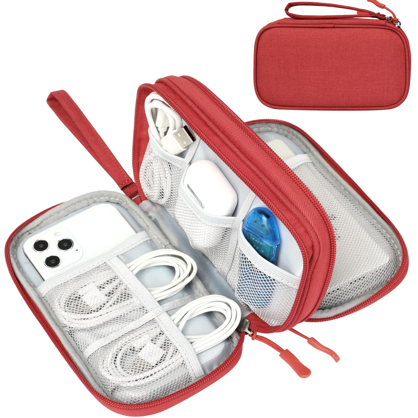 FYY Travel Cable Organizer Pouch Electronic Accessories Carry Case Portable Waterproof Double Layers All-in-One Storage Bag for Cord, Charger, Phone, Earphone Black
