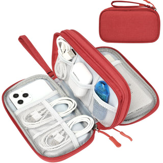 FYY Travel Cable Organizer Pouch Electronic Accessories Carry Case Portable Waterproof Double Layers All-in-One Storage Bag for Cord, Charger, Phone, Earphone Black