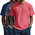 Watermelon Red, Light Gray, Hazy Blue