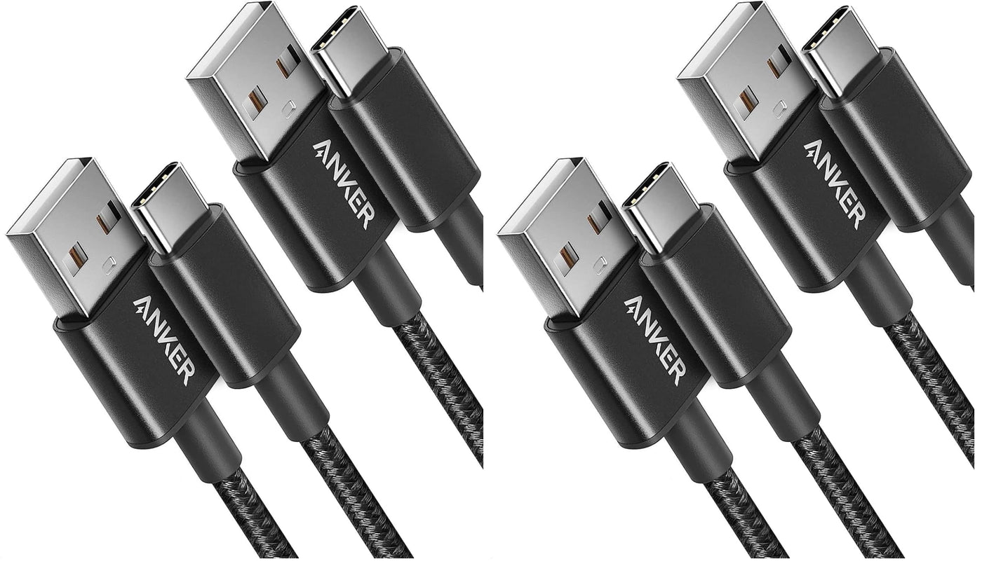 Anker Cable [2 Pack 6ft], USB A to USB C Cable for iPhone 17 Series,Samsung Galaxy S10 S10+, LG V30, Beats Fit Pro and More (Black).