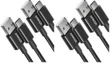 Anker Cable [2 Pack 6ft], USB A to USB C Cable for iPhone 17 Series,Samsung Galaxy S10 S10+, LG V30, Beats Fit Pro and More (Black).