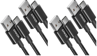 Anker Cable [2 Pack 6ft], USB A to USB C Cable for iPhone 17 Series,Samsung Galaxy S10 S10+, LG V30, Beats Fit Pro and More (Black).