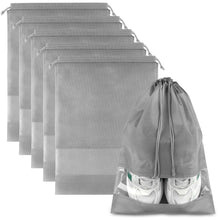 COIDEA, Waterproof Travel Drawstring Shoe Bags for Packing, Storage, Travel Essentials for Men and Women, 15.7 x 11.8 inches, Clear, 5 pieces