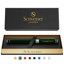 Scriveiner Black Lacquer Rollerball Pen - Stunning Luxury Pen, Real Gold Plating, Schmidt Ink Refill, Best Roller Ball Gift Set for Men & Women, Professional, Executive Office, Nice Pens