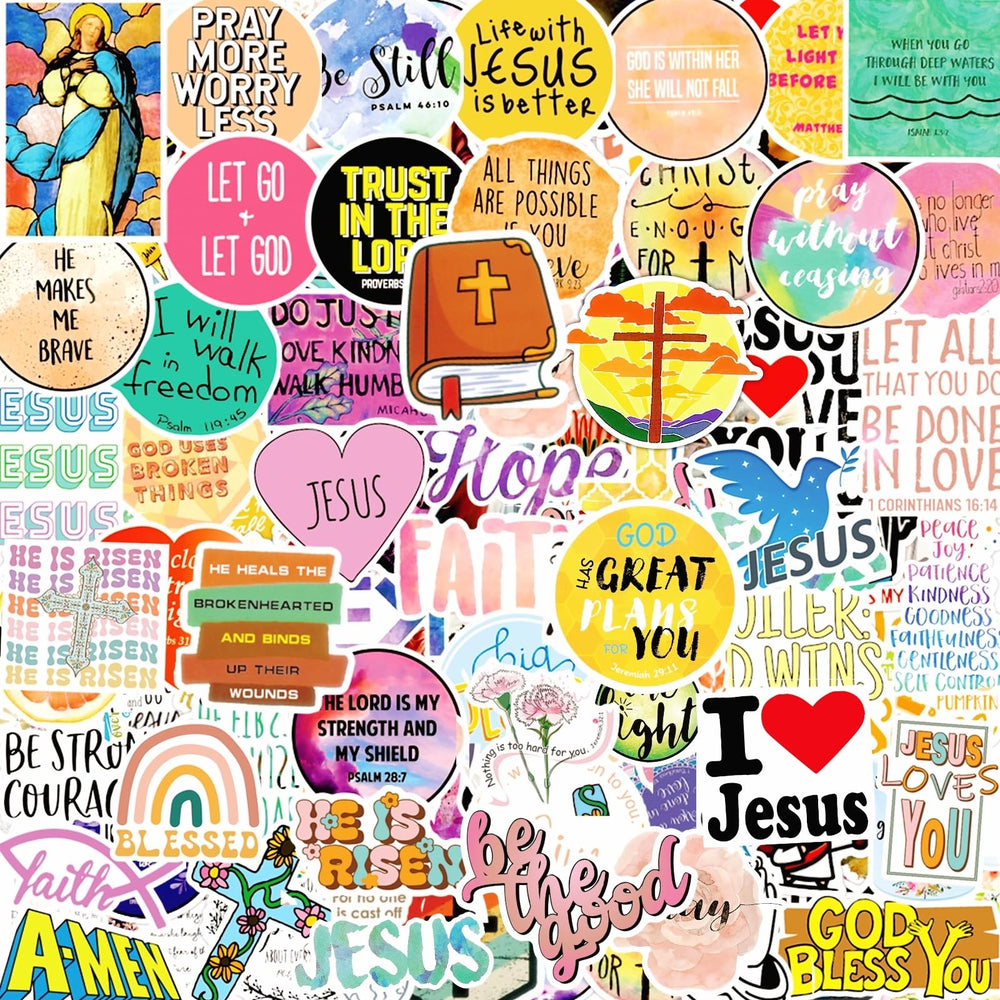 220Pcs Inspirational Christian Stickers Bulk, Vinly Waterproof Bible Verse Jesus Stickers for Water Bottles Laptop Scrapbook Journaling, Religious Faith Decals for Adults Teens Kids, Christian Gifts