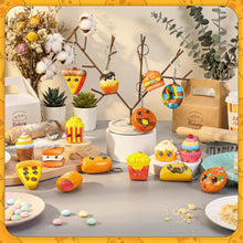 16 Pcs Squeeze Keychains Gifts Bulk, Cute Slow Rise Stress Hamburger Popcorn Taco Ice Cream Pizza Smore Kawaii Food Keychains for Birthday Party Favors