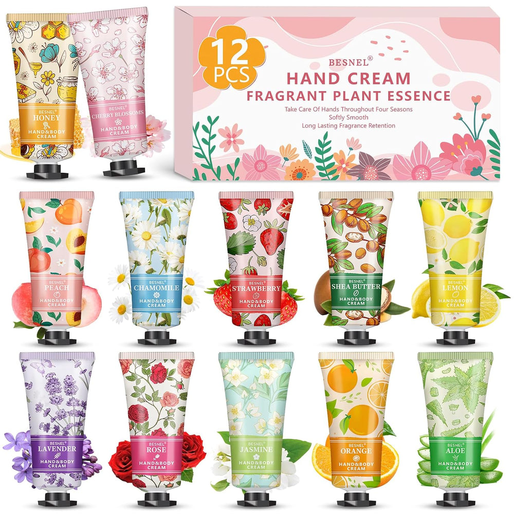 12 Pack Hand Cream Gift Set For Women,Teacher Appreciation Gifts,Mini Hand Lotion Travel Size Moisturizing Hand Cream for Dry Cracked Hands,Graduation Gifts,Birthday Gift,Bridesmaid Gift,Party Favors