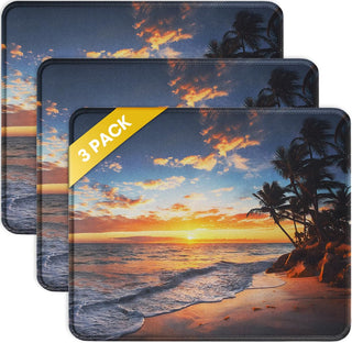 JIKIOU 3 Pack Mouse Pad with Stitched Edge, Comfortable Mouse Pads with Non-Slip Rubber Base, Washable Mousepads Bulk with Comfortable Cloth, Mouse Pads for Computers Laptop Mouse 10.2x8.3inch Black