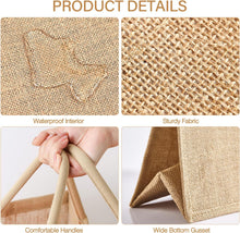 Jute Tote Bags, Burlap Bags with Laminated Interior and Soft Handles
