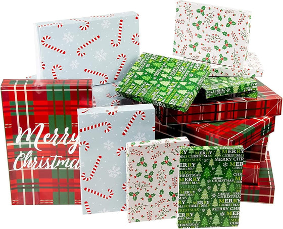 Juvale Gift Boxes with Lids - Vibrant Festive Designs & Gift Boxes for Presents - Pack of 24, 4 Designs, 3 Sizes