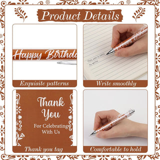 Serencatcher 30 Sets Mexican Talavera Terracotta Birthday Party Favor Pens, Guest Gift Ballpoint Pens with Thank You Cards, OPP Bags and Twist Ties, Fiesta Theme Birthday Party Supplies