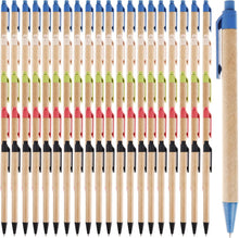 100 Pcs Eco Friendly Pens Recycled Writing Ballpoint Pens Medium Point (1mm) Retractable Rollerball Pens Black Ink Click Pens for Notebook Office School Supplies