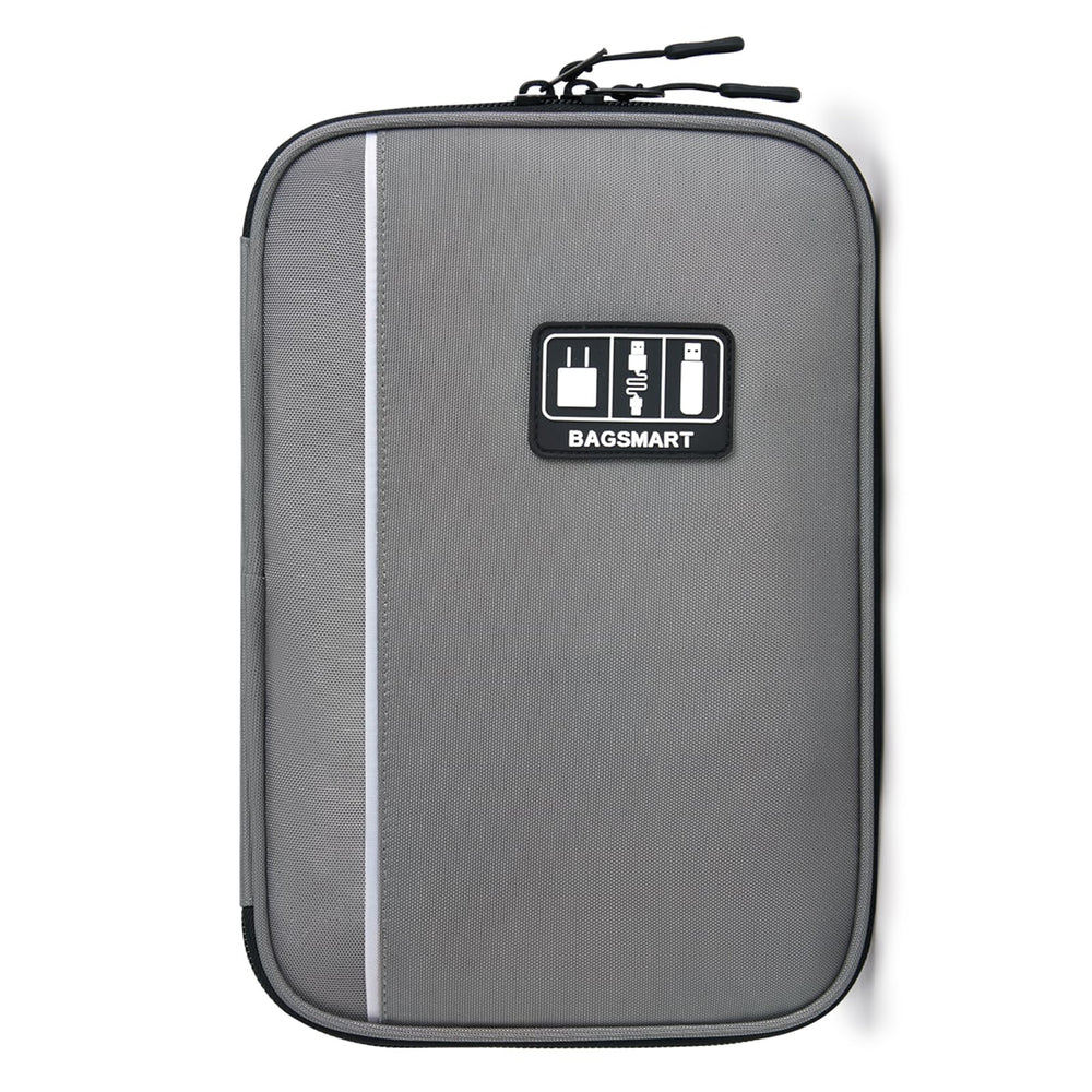 BAGSMART Large Electronics Travel Organizer Case, Tech Accessories Cord Storage Bag for Phone, Power Bank, SD Card, Cables, Black