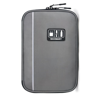 BAGSMART Large Electronics Travel Organizer Case, Tech Accessories Cord Storage Bag for Phone, Power Bank, SD Card, Cables, Black