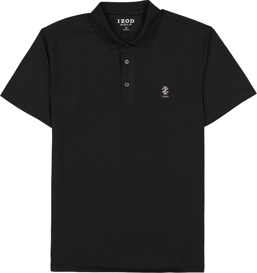Izod Men's Performance Golf Grid Short Sleeve Stretch Polo Shirt