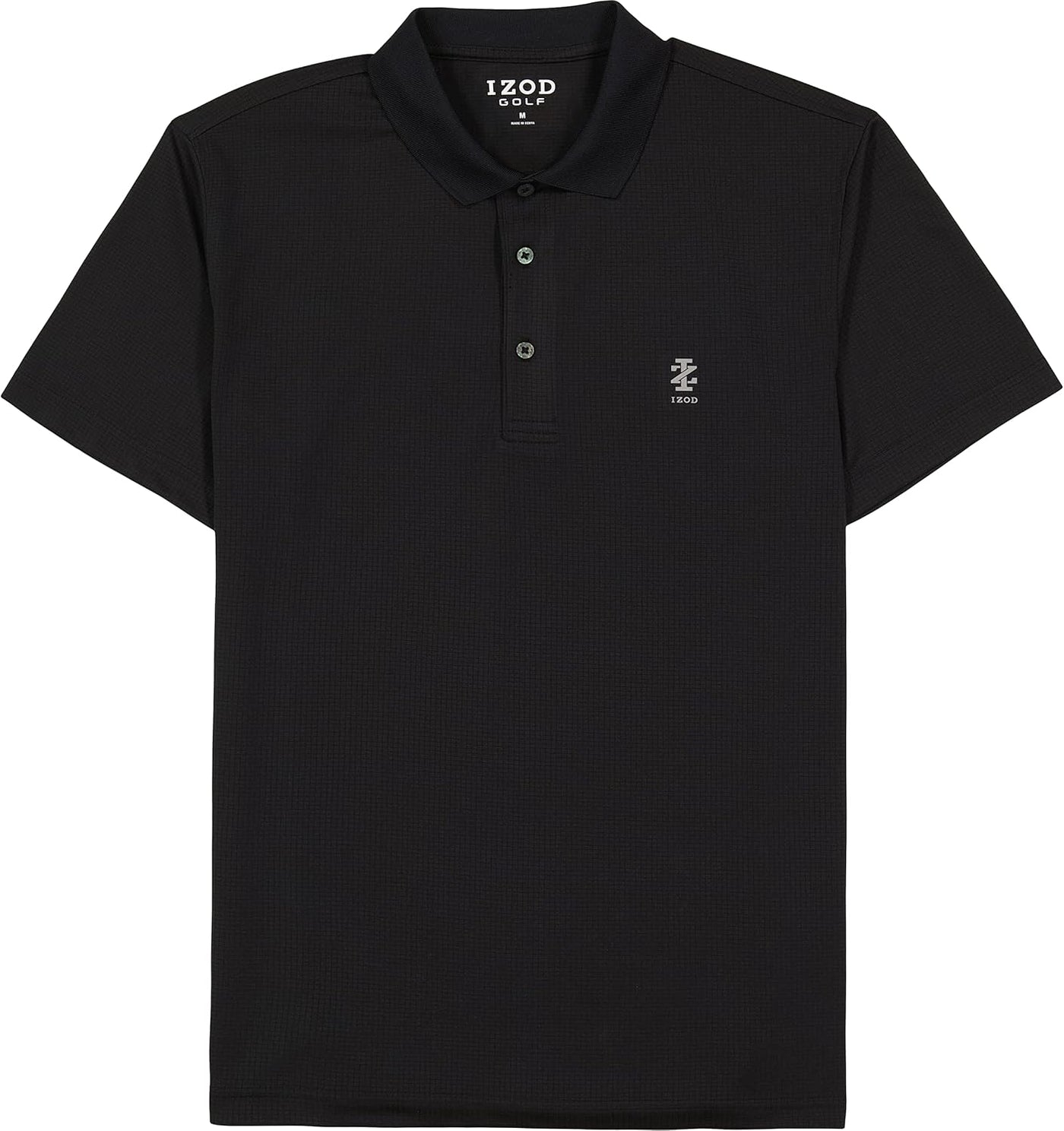 Izod Men's Performance Golf Grid Short Sleeve Stretch Polo Shirt