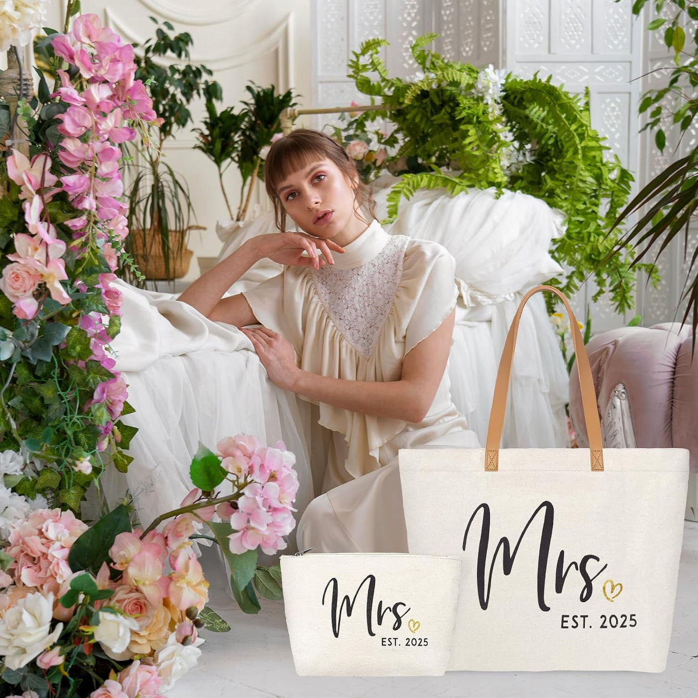 ELEGANTPARK Mr Right and Mrs Always Right Gifts Wedding Gifts for Women Mr&Mrs Wine Tumbler Mrs. 2025 Bag Set Newlyweds Engagement Present for Bride and Groom