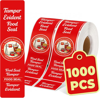 1000-Pack Tamper Proof Stickers, 1.5in x 6in Strong Adhesive Food Delivery Evident Stickers Sealed for Tamper Detection, Easily Use Labels Tapes for Boxes, Cups, Coffee, Envelopes, Documents