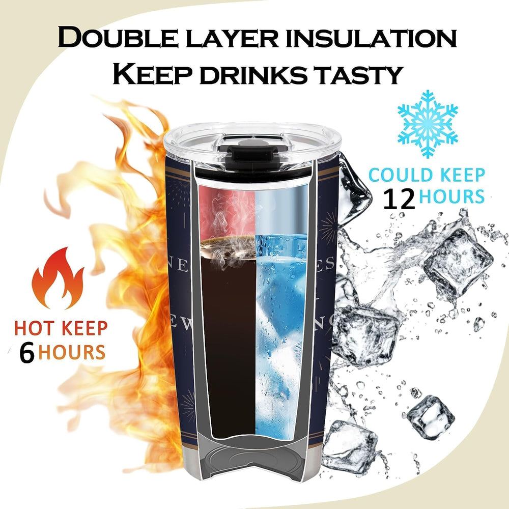 New Home New Beginning Memories,Home Housewarming Gift Ideals for Women Couples Newlyweds Friend,20 Oz Insulated Stainless Steel Iced Coffee Tumbler,Funny Travel Coffee Mug Cup Water Bottle,1 Pcs