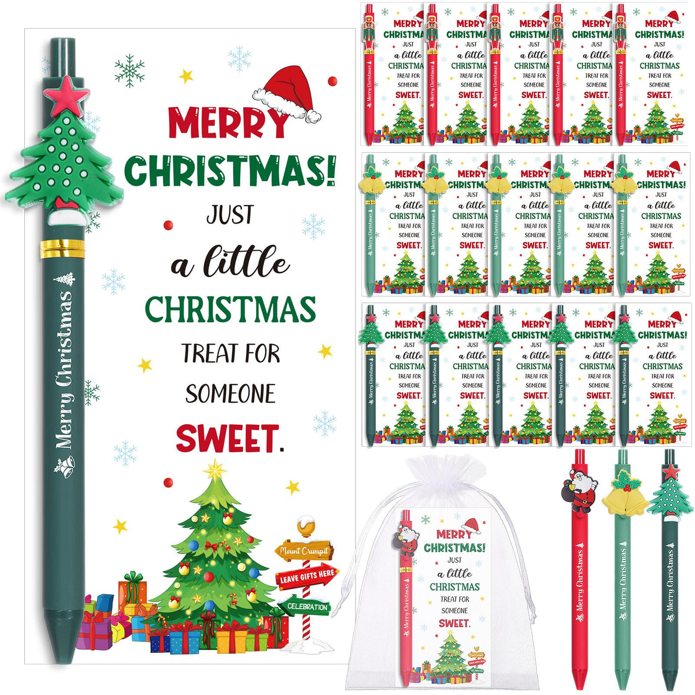 Marspark 30 Set Welcome Back to School Gifts Bulk Ballpoint Pens and Greeting Cards Set with Bags Twist Ties Composition First Day of School Gifts for Teacher Student Classroom Party Favors Supplies
