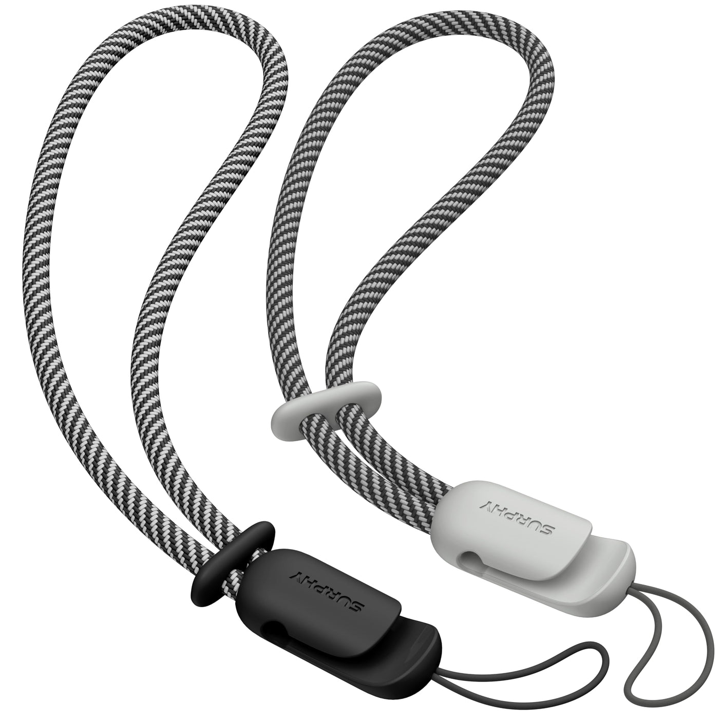 SURPHY 2 Pack Phone Lanyard for Cellphone Case, Phone Wrist Strap for Case, Cellphone Strap with 2-Color Braided, Charm Wrist Lanyard for Women and Men, Pink & Gray