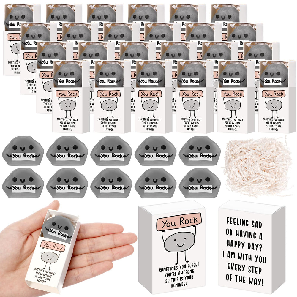 Wettarn 75 Sets Appreciation Gifts Cute Stress Balls with Support Boxes Bulk Party Favors for Employee Coworker Team Group Stuffers Office Prizes Positive Desk Decor