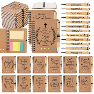 48 Pcs Motivational Gifts Bulk, Colorful Inspirational Notebooks with Matching Pens & Sticky Notes, Back to School Journals for Kids, Classrooms, Teachers, Team Building (5.5 x 4.7 Inch)