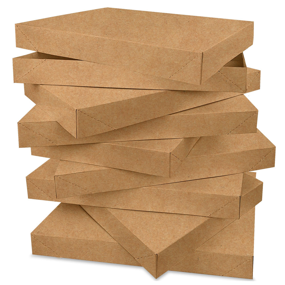 MUMULULU 8 PCS Kraft Paper Gift Boxes with Lids Sizes 11'' x 7.48'' Brown Boxes for Birthdays Graduations Christmas Weddings Baby Showers