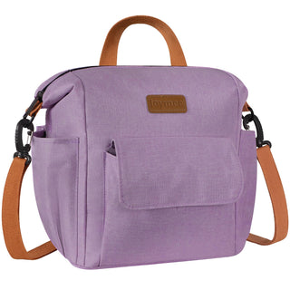 Joymee Lunch Bag Women, Reusable Leakproof Insulated Lunch Box- Purple | Large Capacity, Bottle Holder & Side Pockets, Leakproof Insulated Design, for Work, Travel, Picnic, for Adult
