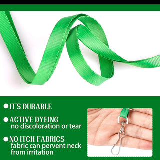 LOCONHA 50 Pack Green lanyards Lanyards for Id Badges Lanyards Safety Badge Lanyard 18" with Swivel Hook (50, Green)