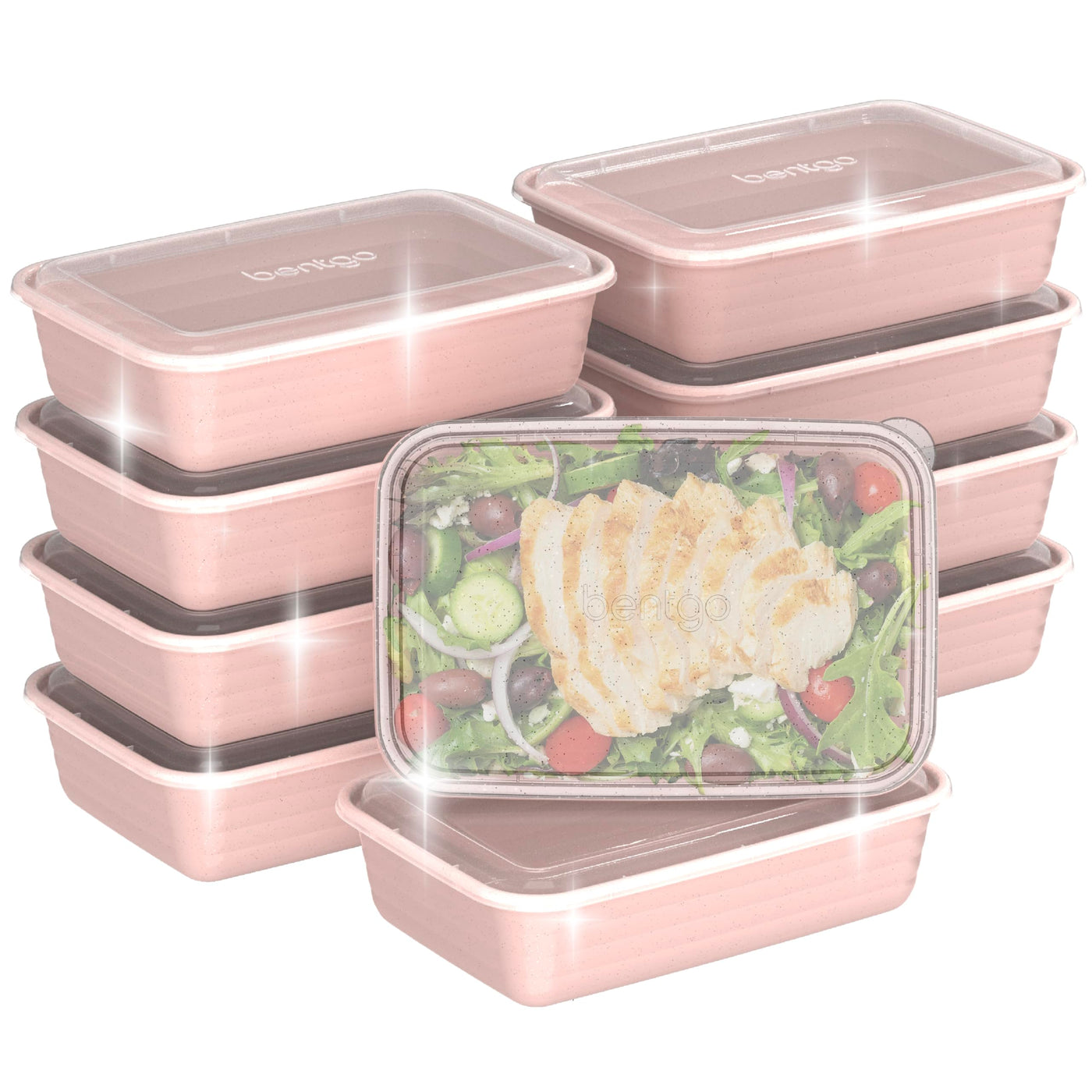 Bentgo Prep - 20-Piece 1-Compartment Reusable Meal Prep Containers with Lids, PFAS & BPA Free Materials, Durable, Microwave, Freezer, & Dishwasher Safe To Go Food Storage (Mint)