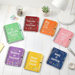 48 Pcs Motivational Gifts Bulk, Colorful Inspirational Notebooks with Matching Pens & Sticky Notes, Back to School Journals for Kids, Classrooms, Teachers, Team Building (5.5 x 4.7 Inch)