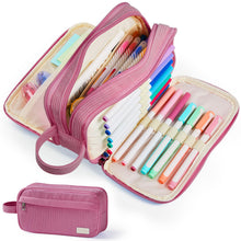 Sooez High Capacity Pencil Case, Soft Corduroy Pencil Pouch with 4 Compartments, Multiple Pockets, Large Pencil Bag with Sturdy Zipper, Cute Pencil Case Pouch Organizer for Student Teen Girls, Blue