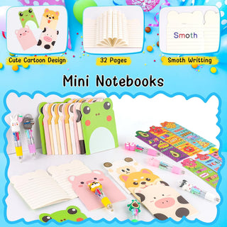 Stationery Party Pack, 24 Pack Birthday Goodie Bags with Multicolor Pen Mini Notebooks for Goodie Bag Classroom Gifts Kids Class Rewards Prizes