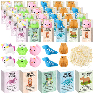 Wettarn 75 Sets Appreciation Gifts Cute Stress Balls with Support Boxes Bulk Party Favors for Employee Coworker Team Group Stuffers Office Prizes Positive Desk Decor