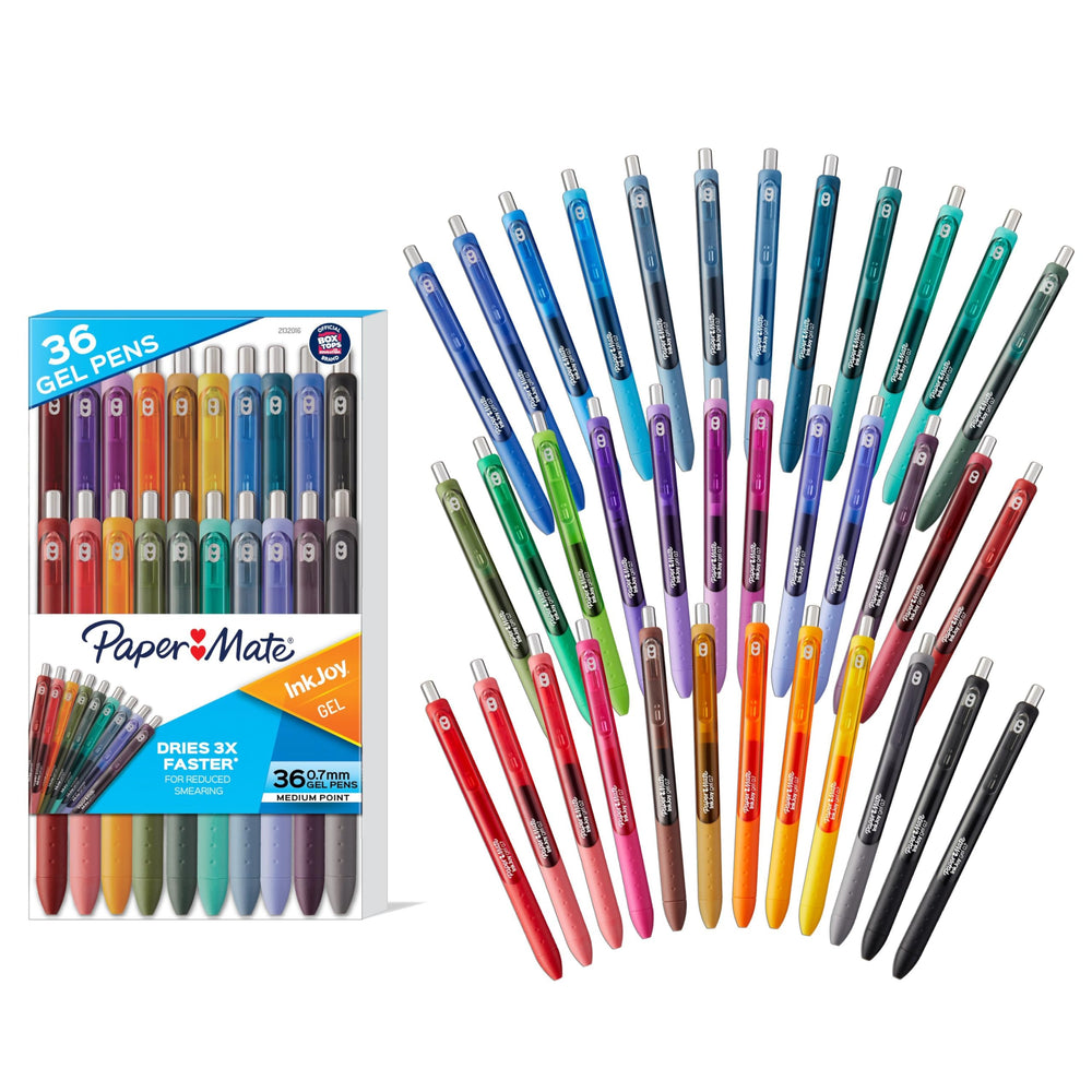 Paper Mate InkJoy Gel Pens, Medium Point, 10 Count - Teacher Supplies, Writing, Journaling, Back to School