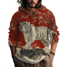 MARSVOVO Hooded Long Sleeve Shirt Men Fashion Graphic Button Up Lightweight Big and Tall Casual Vacation Shirts for Men