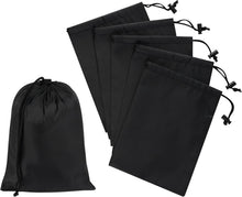 PALTERWEAR Drawstring Bag with Toggle - Nylon Cinch and Ditty Pouch - Six Pack (Black, 6 x 8 Inch, Set of 6)