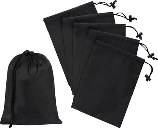 PALTERWEAR Drawstring Bag with Toggle - Nylon Cinch and Ditty Pouch - Six Pack (Black, 6 x 8 Inch, Set of 6)