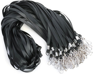 LOCONHA 50 Pack black lanyards Lanyards for Id Badges Lanyards Safety Badge Lanyard 18" with Swivel Hook