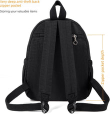 AOTIAN Mini Lightweight 11.8 Inch Backpack Durable Travel Hiking Women and Girls Small Daypack, 7 Liters Black