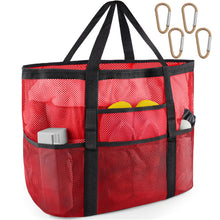 SRISE Mesh Beach Bag - Large Beach Tote Bag for Family Beach Bag for Toys & Vacation Essentials