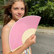 Aneco 18 Pieces Pink Handheld Cloth and Bamboo Folding Fans for Wedding Decoration, Church Gifts, Party Favors, DIY Decoration