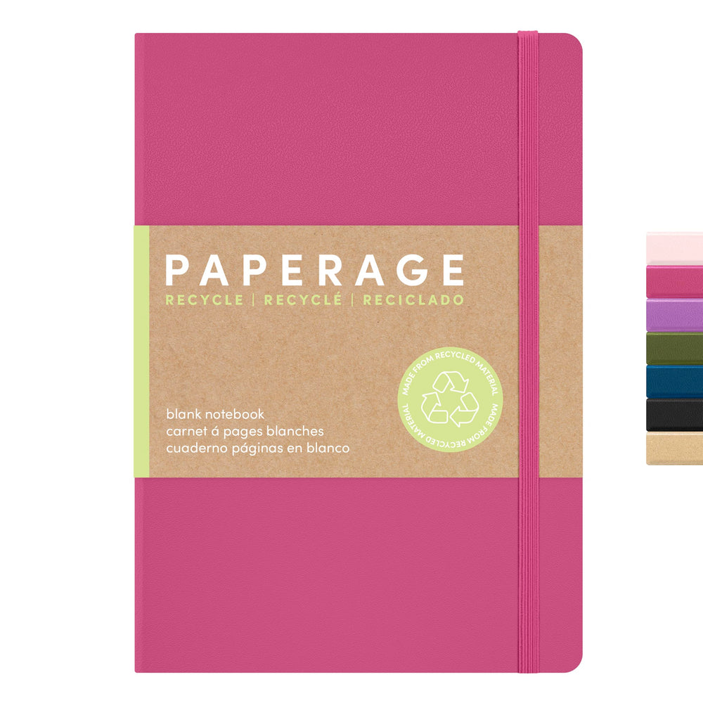PAPERAGE Recycled Lined Journal Notebook, (Kraft), 160 Pages, Medium 5.6 in x 8 in - 100 GSM Thick Paper – College Ruled, Hardcover Journaling Notebook for Work, School & Note Taking